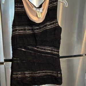 Max Studio Black Lace Sleeveless Top